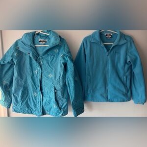 Columbia. Two jackets, wear three ways/Winter, Shell, or Fleece! Free gloves!